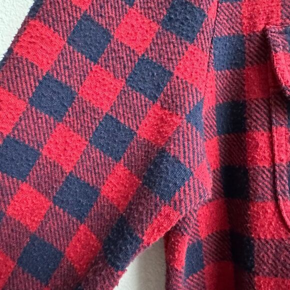 $178 Faherty Mens Legend Sweater Flannel Shirt Red Black Buffalo Size Large - Picture 4 of 13